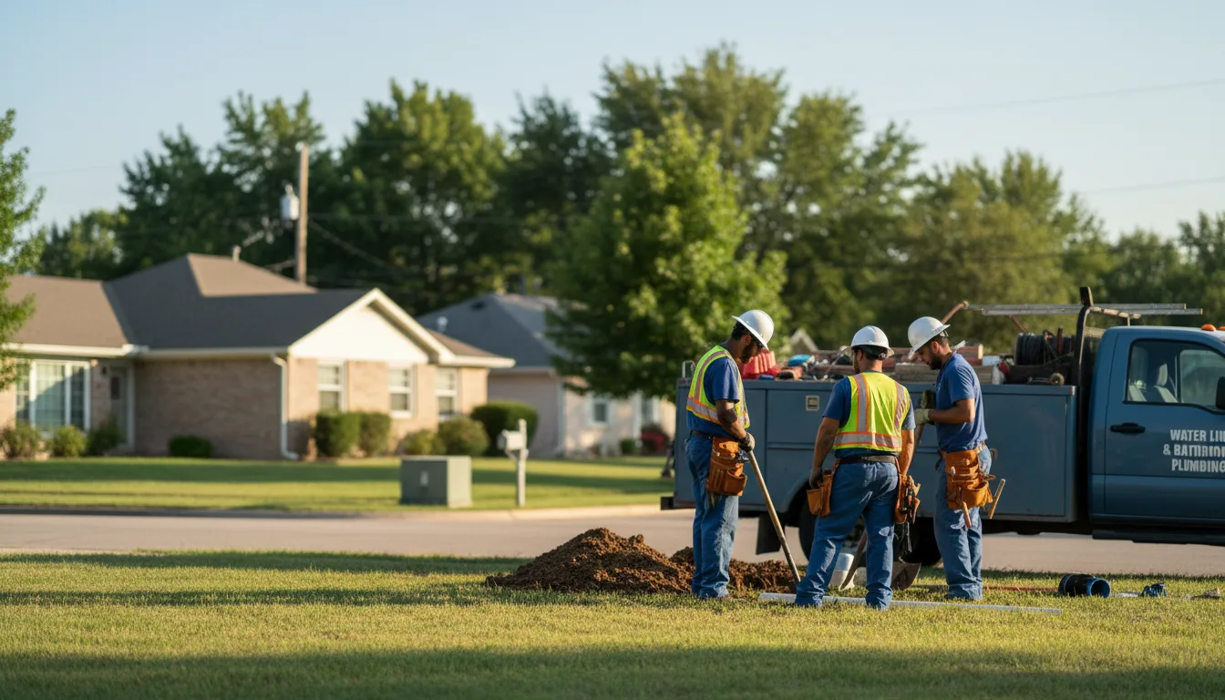 Residential water line and bathroom plumbing service in Ladonia, TX